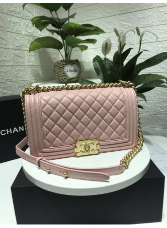 BOY CHANEL PINK BOY BAG  DIAMOND 25